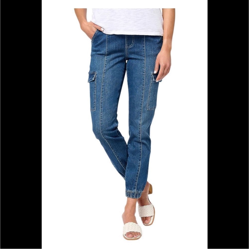 Belle by Kim Gravel Women's Plus Sz Jeans 12 Reg TripleLuxe Denim Rinse Wash